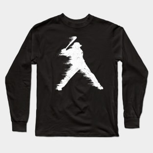 Baseball Batter Illustration Long Sleeve T-Shirt